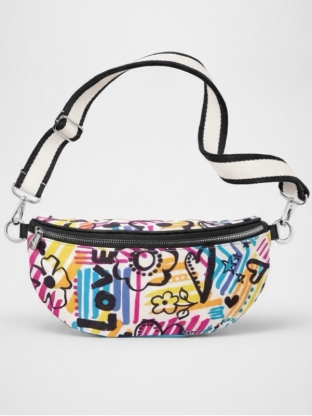 BRIGHTON Bag Graffiti Love Cross Body Adjustable Belt NWT
